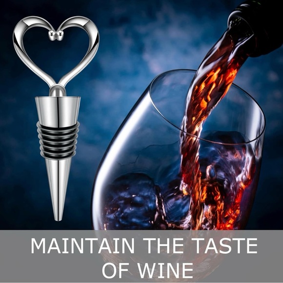 Wine Stopper, 1 Piece, Reusable Heart Wine Stopper, Love your Wine, Keep Fresh - Picture 2 of 7